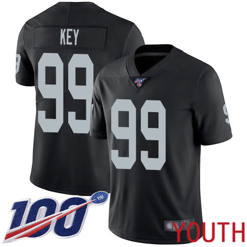 Oakland Raiders Limited Black Youth Arden Key Home Jersey NFL Football 99 100th Season Vapor Untouchable Jersey